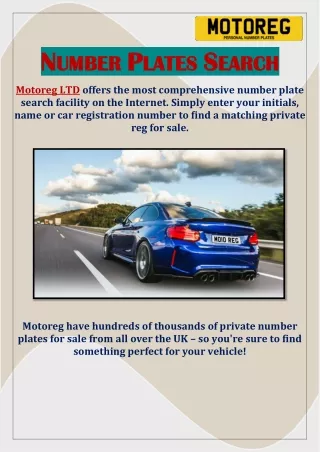 Number Plates Search by Motoreg Ltd