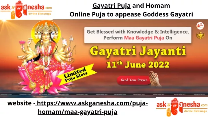 gayatri puja and homam online puja to appease