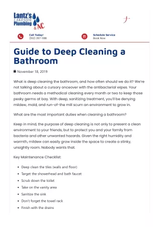 Guide to deep cleaning a bathroom