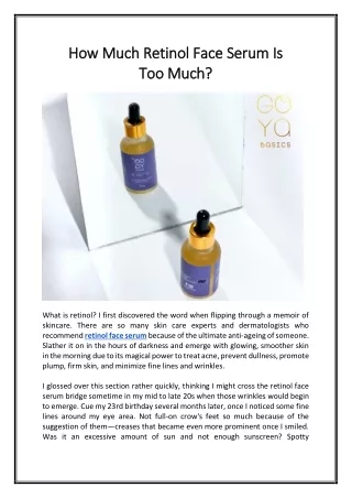 how much retinol face serum is how much retinol