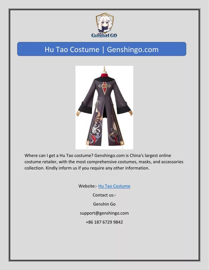 hu tao costume genshingo com