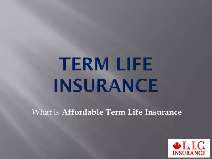 what is affordable term life insurance