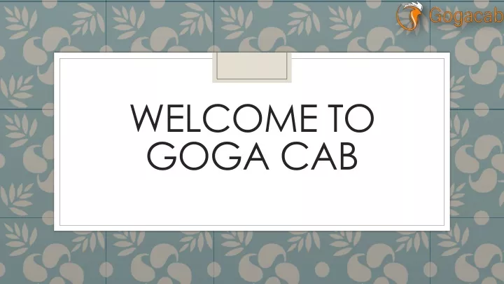 welcome to goga cab