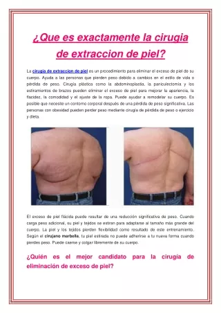 ¿Que es exactamente la cirugia de extraccion de piel