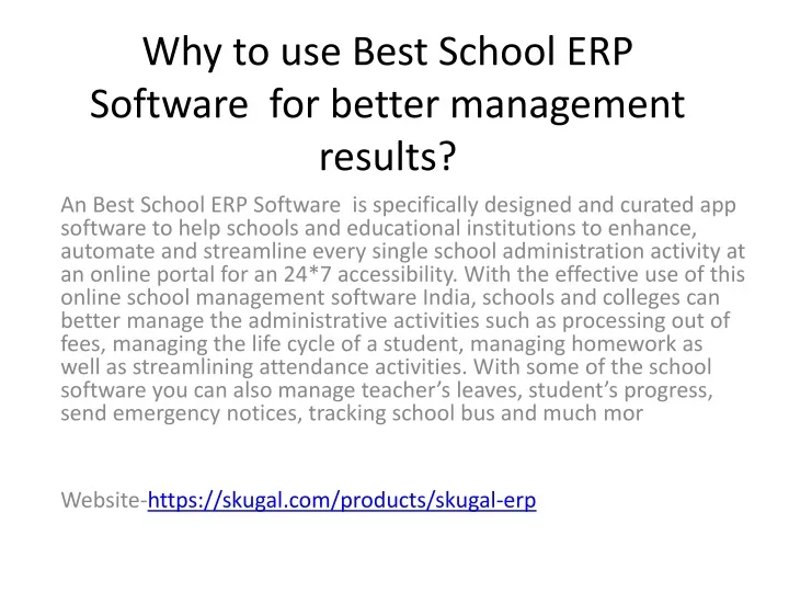 why to use best school erp software for better management results