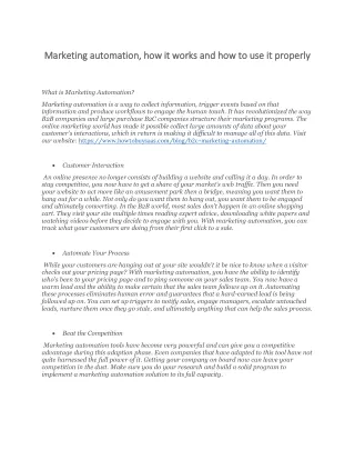 marketing automation how it works
