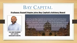 Professor Russell Napier joins Bay Capital's Advisory Board