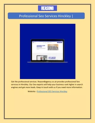 Professional Seo Services Hinckley | Reason8agency.co.uk