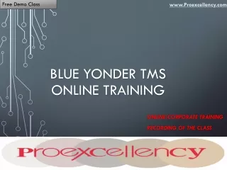 Online Classes For Blue Yonder TMS By Proexcellency