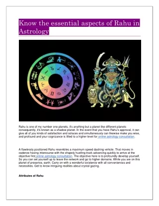 know the essential aspects of rahu in astrology