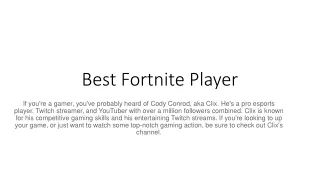 Best fortnite Player