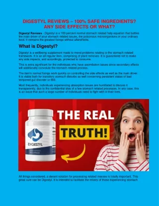 digestyl reviews 100 safe ingredients any side