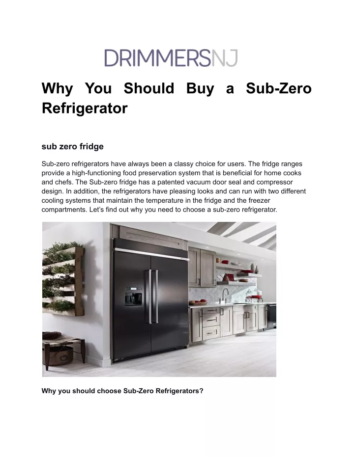 why you should buy a sub zero refrigerator