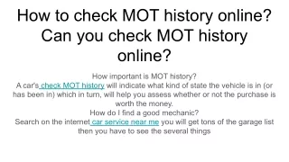 how to check mot history online can you check