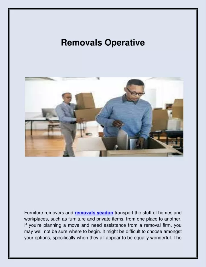 removals operative