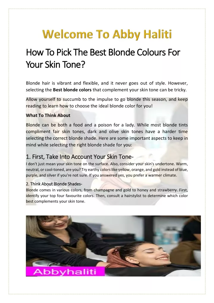 how how t to pick the best blonde colours
