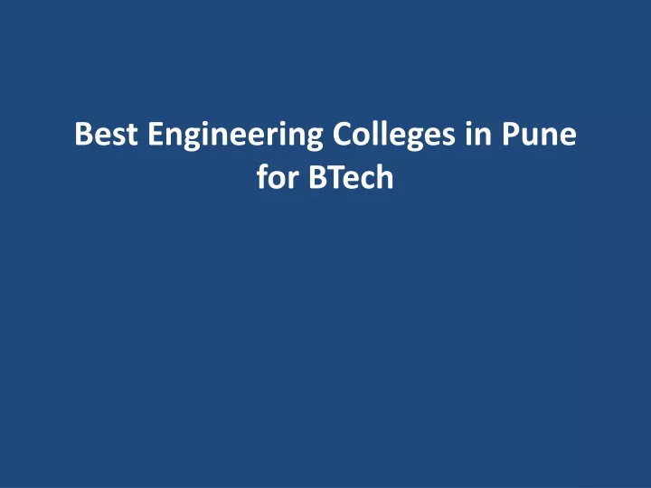 best engineering colleges in pune for btech