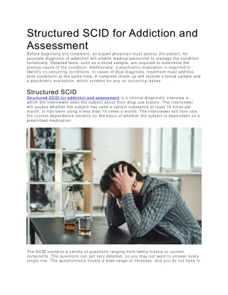 Structured SCID for Addiction and Assessment