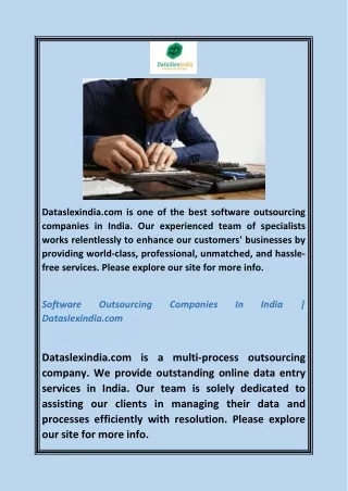 Software Outsourcing Companies In India  Dataslexindia.com