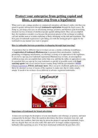 Protect your enterprise from getting copied and ideas, a proper step from a legaSource