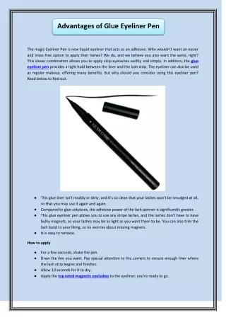 Advantages of Glue Eyeliner Pen