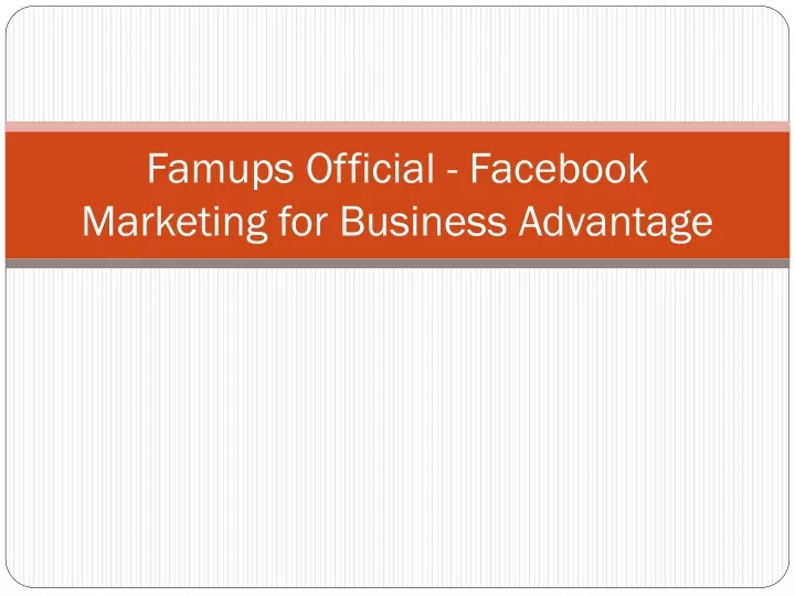 famups official facebook marketing for business advantage