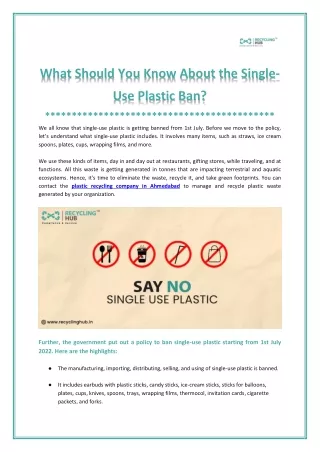 All You Need to Know About Single-Use Plastic Ban