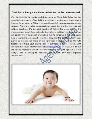 Can I Find a Surrogate in China - What Are the Best Alternatives?