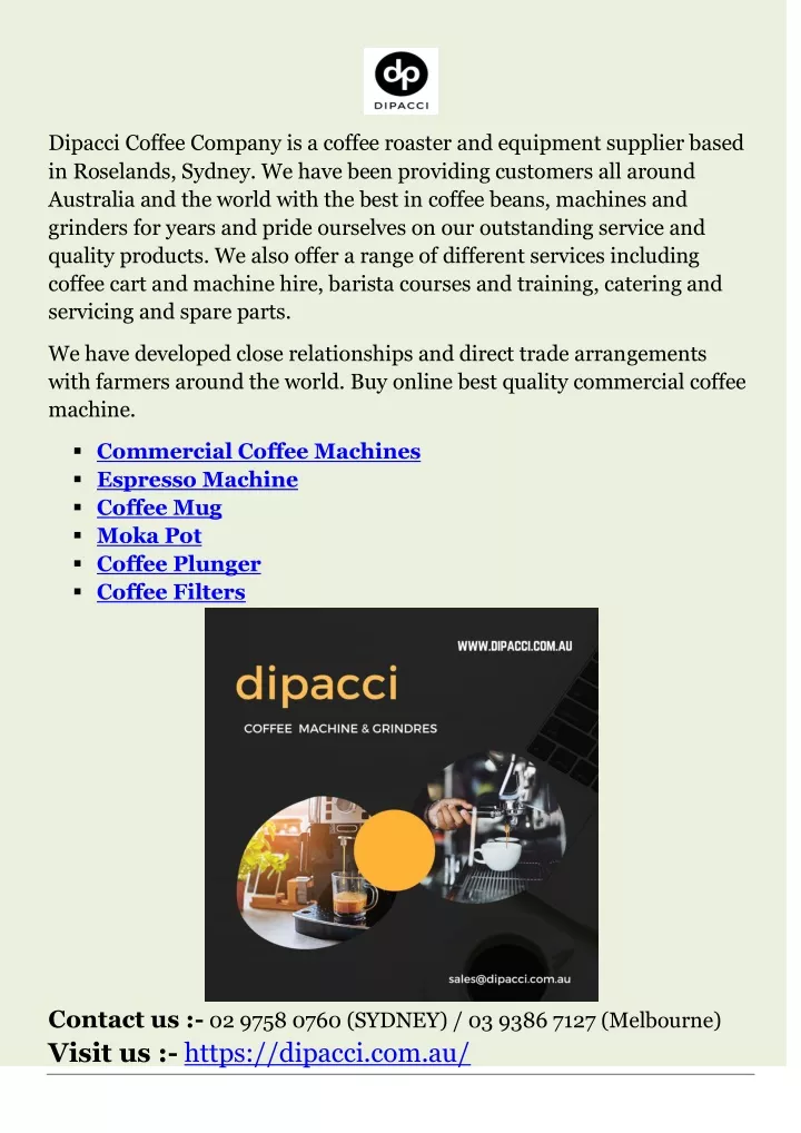 dipacci coffee company is a coffee roaster