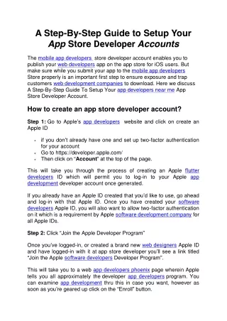 A Step By Step Guide To Setup Your App Store Developer Accounts 111