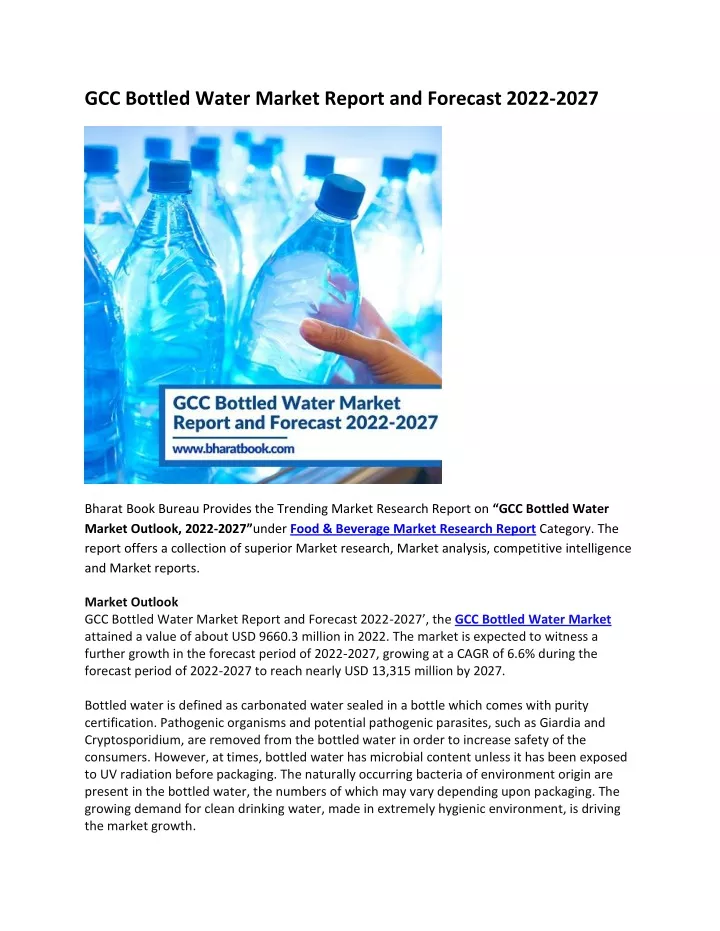 gcc bottled water market report and forecast 2022