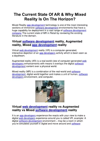 the current state of ar why mixed reality
