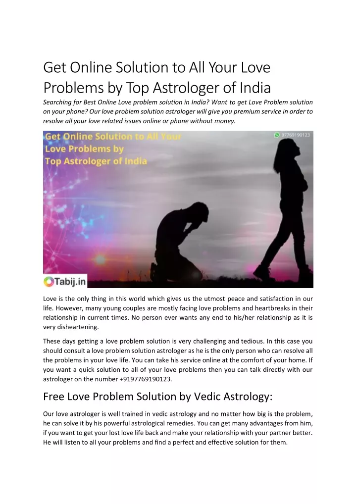 get online solution to all your love problems
