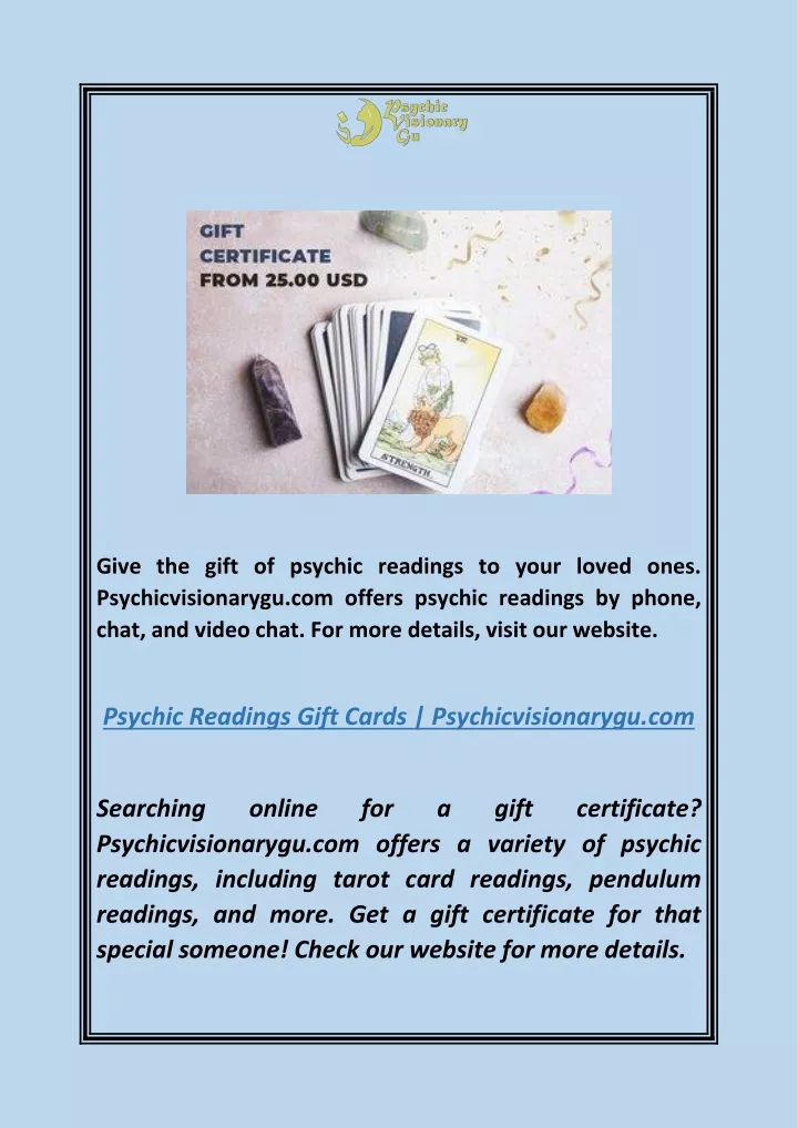 give the gift of psychic readings to your loved