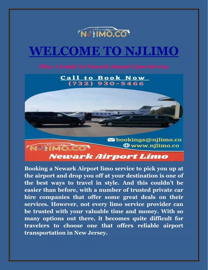 welcome to njlimo