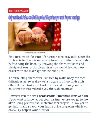 finding a match for your life partner is no easy