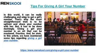 tips for giving a girl your number