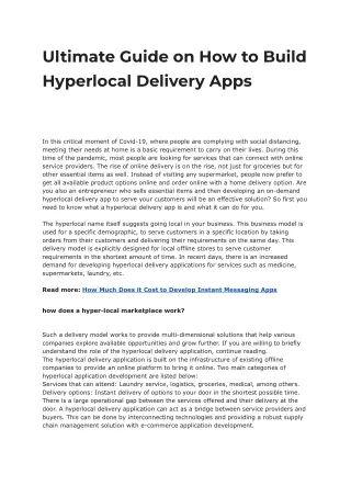 ultimate guide on how to build hyperlocal