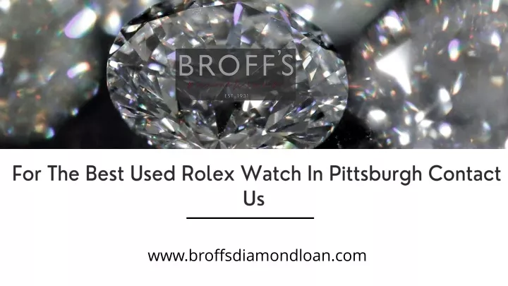 for the best used rolex watch in pittsburgh