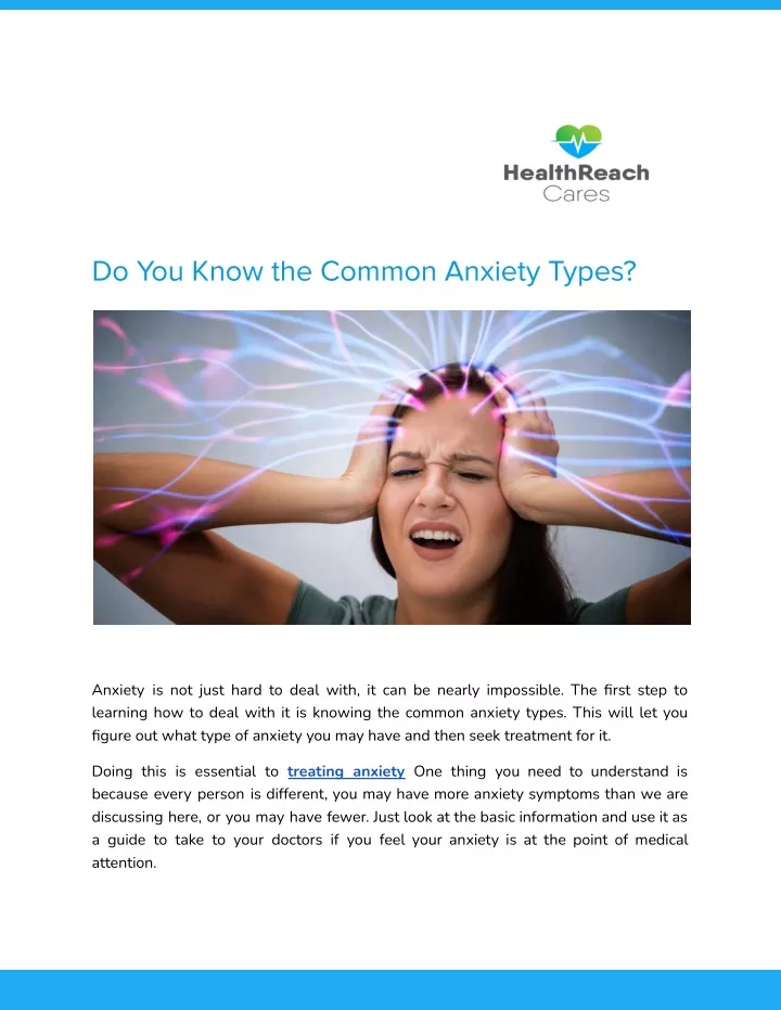 do you know the common anxiety types
