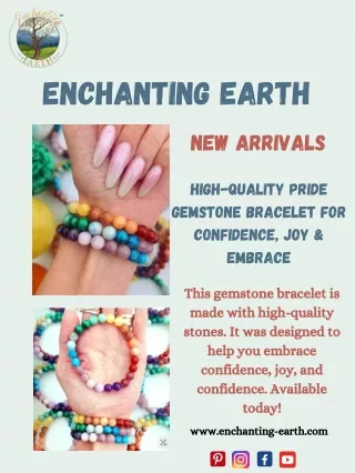 High-quality Pride Gemstone Bracelet For Confidence, Joy & Embrace