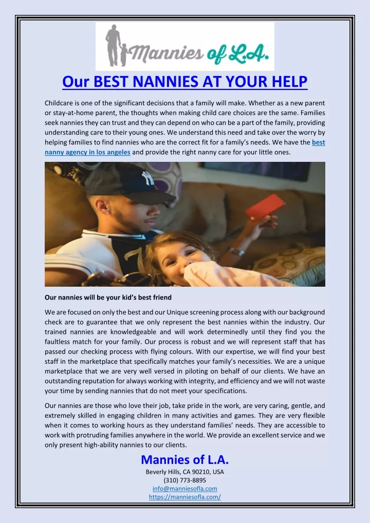 our best nannies at your help