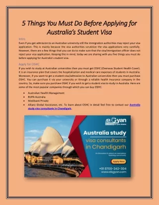 5 Things You Must Do Before Applying for Australia’s Student Visa - AbGyan