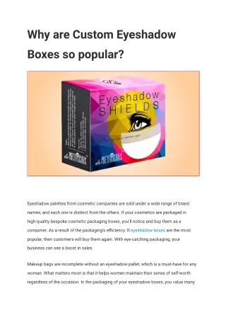 Why are Custom Eyeshadow Boxes so popular_