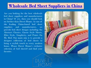 Wholesale Bed Sheet Suppliers in China