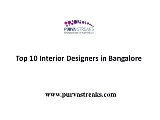 Which are the top 10 Interior Designers in Bangalore