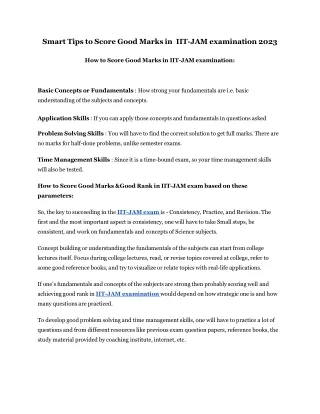 smart tips to score good marks