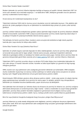 online tibar y netimi neden nemlidir