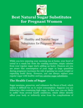 Best Natural Sugar Substitutes for Pregnant Women