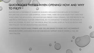 quickbooks freezes when opening how and why to fix it